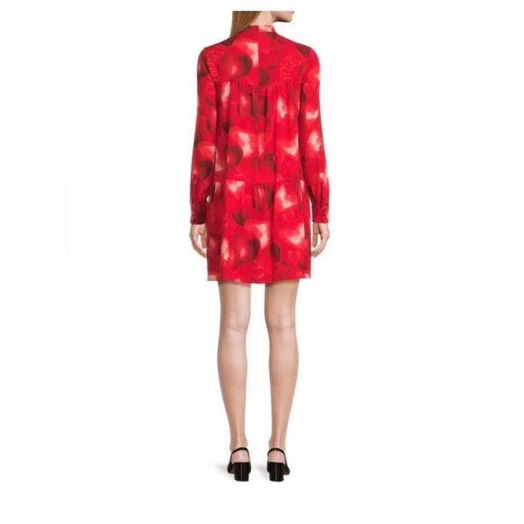 VALENTINO Printed Silk Tie-Neck Minidress - Picture 2 of 2